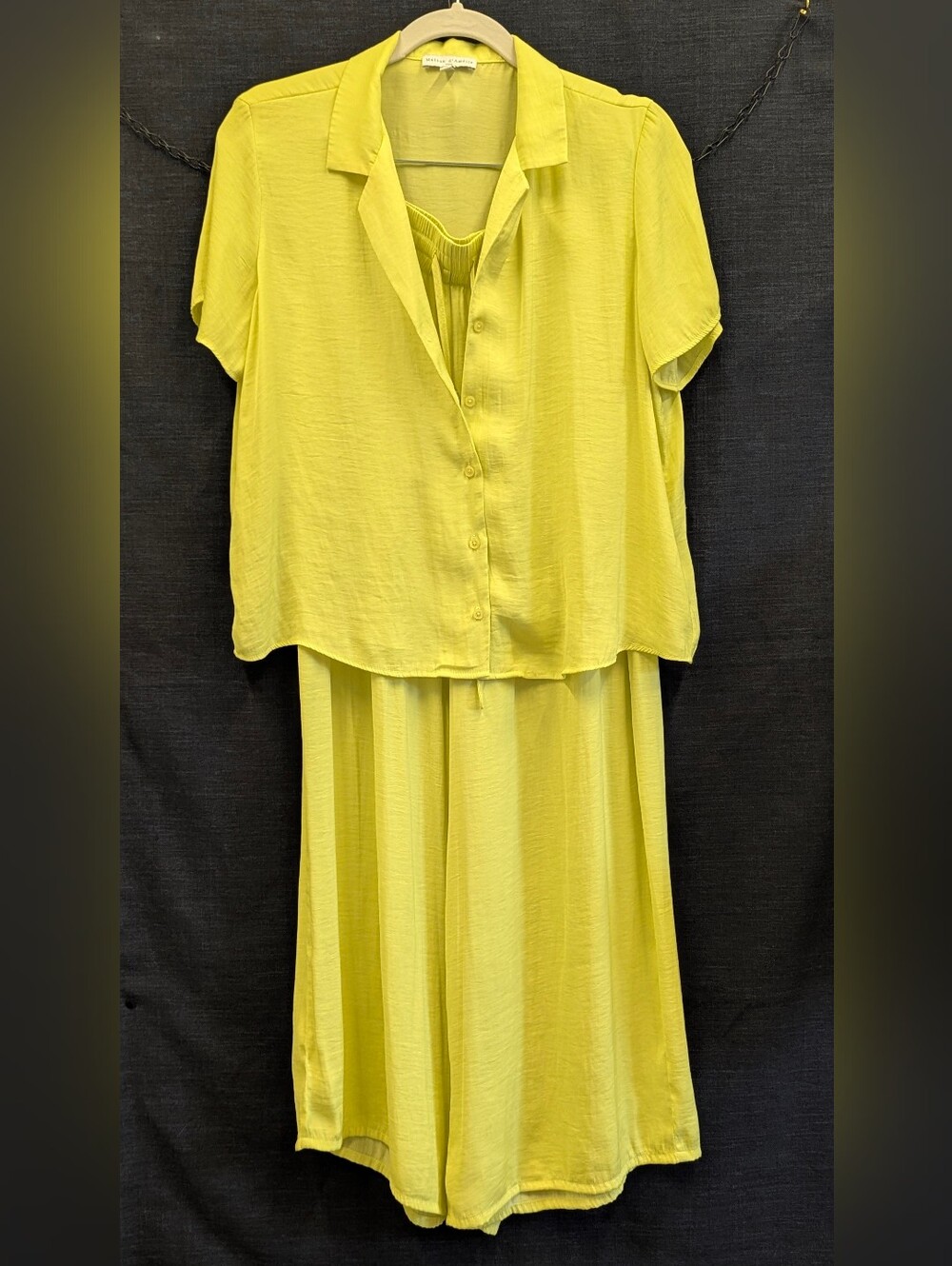 Maison d'Amélie Women's Yellow Two-piece Set